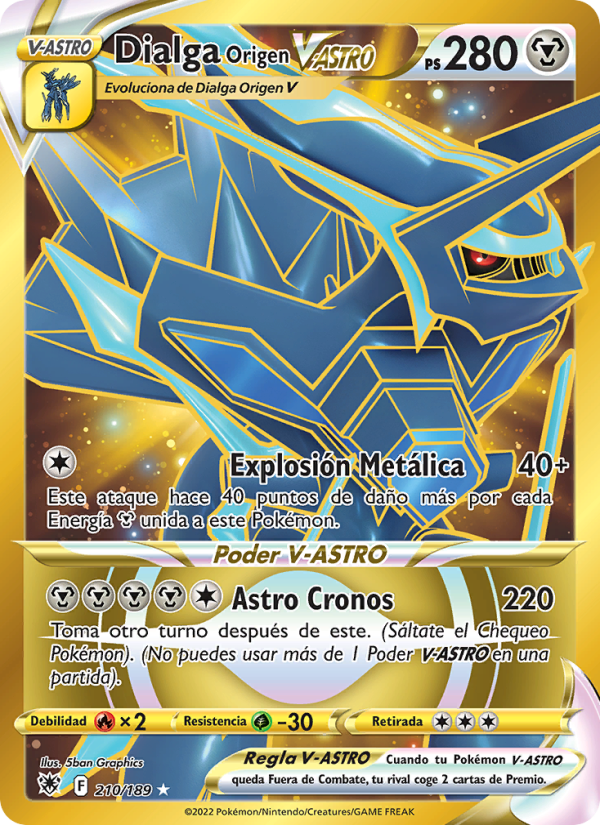 Dialga Origen V-ASTRO 210 — Astral Radiance (Spanish Pokémon TCG card)