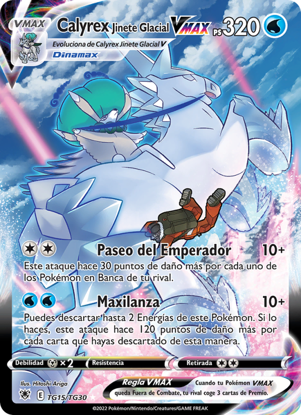 Calyrex Jinete Glacial VMAX TG15 — Astral Radiance (Spanish Pokémon TCG card)