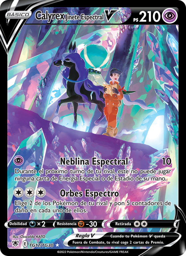 Calyrex Jinete Espectral V TG17 — Astral Radiance (Spanish Pokémon TCG card)