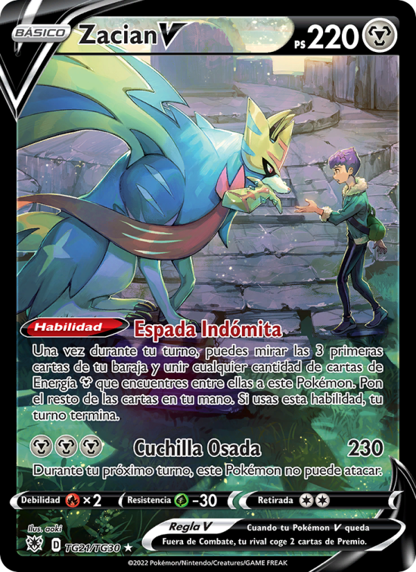 Zacian V TG21 — Astral Radiance (Spanish Pokémon TCG card)