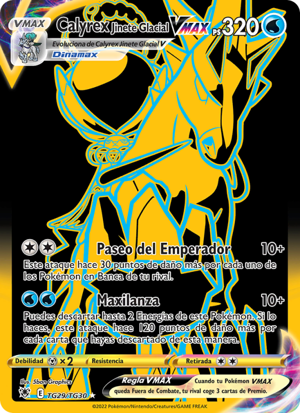 Calyrex Jinete Glacial VMAX TG29 — Astral Radiance (Spanish Pokémon TCG card)