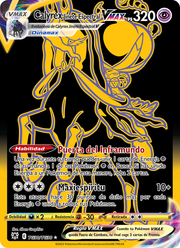Calyrex Jinete Espectral VMAX TG30 — Astral Radiance (Spanish Pokémon TCG card)