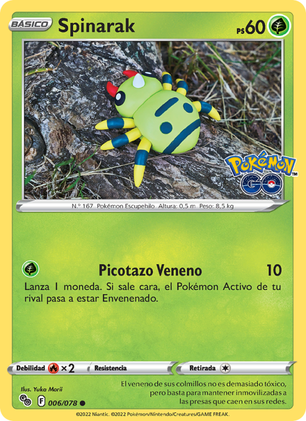 Spinarak 006 — Pokémon GO (Spanish Pokémon TCG card)