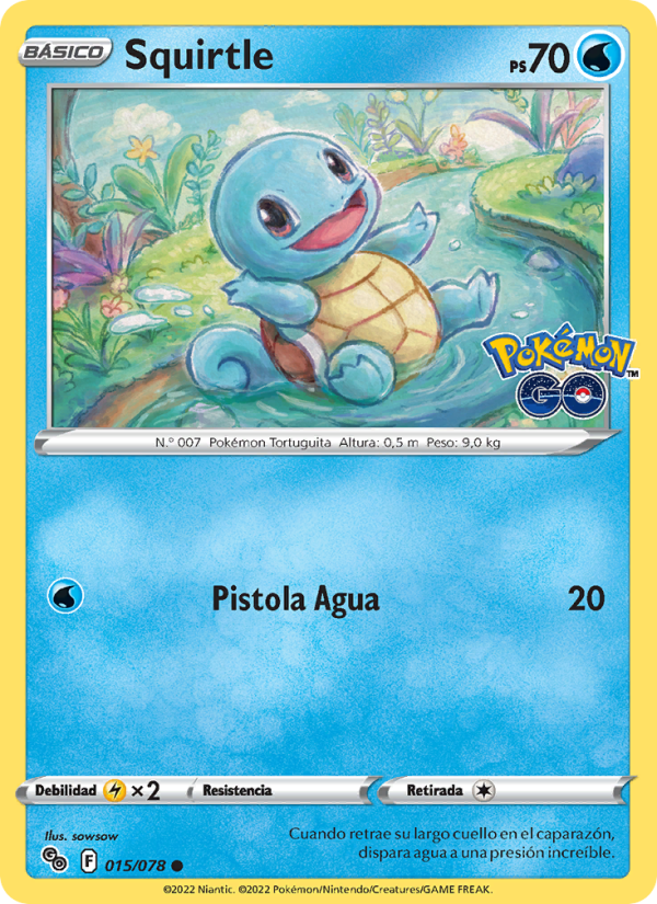 Squirtle 015 — Pokémon GO (Spanish Pokémon TCG card)