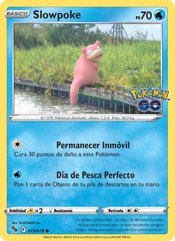 Slowpoke 019 — Pokémon GO (Spanish Pokémon TCG card)