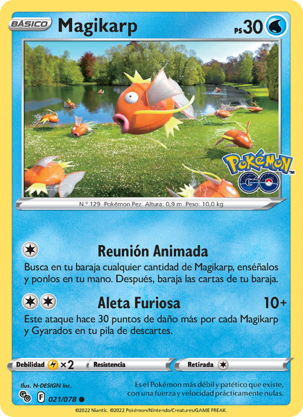 Magikarp 021 — Pokémon GO (Spanish Pokémon TCG card)