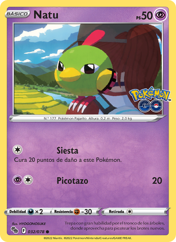 Natu 032 — Pokémon GO (Spanish Pokémon TCG card)