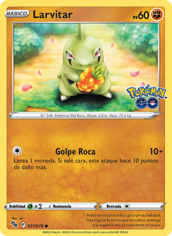 Larvitar 037 — Pokémon GO (Spanish Pokémon TCG card)
