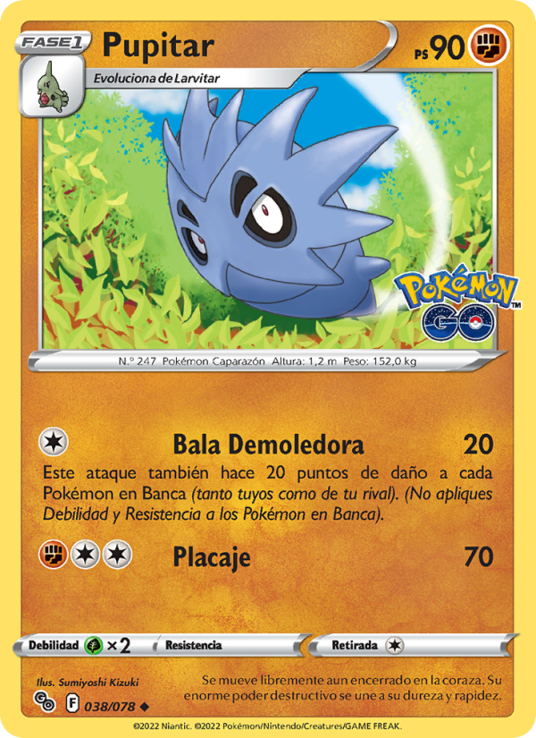 Pupitar 038 — Pokémon GO (Spanish Pokémon TCG card)