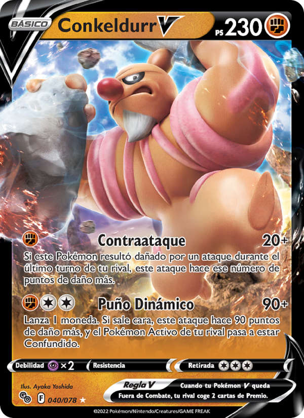 Conkeldurr V 040 — Pokémon GO (Spanish Pokémon TCG card)