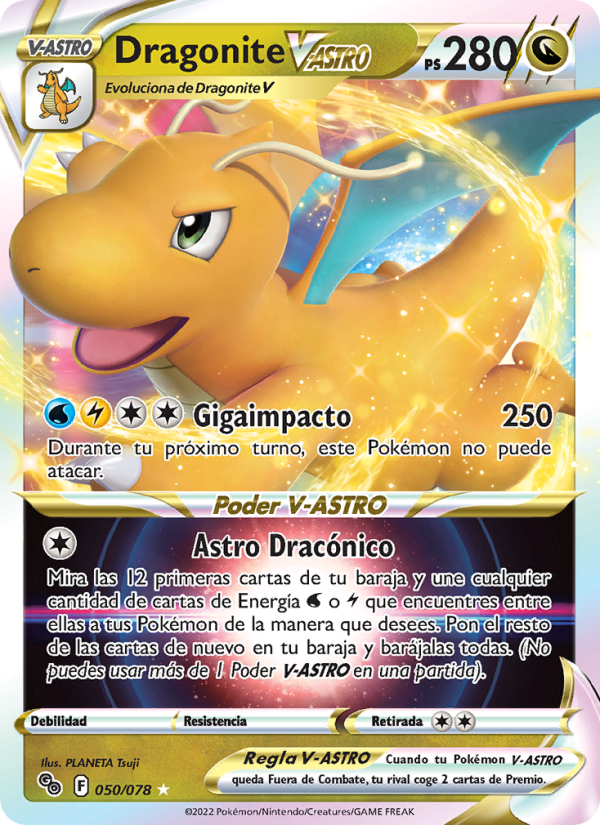 Dragonite V-ASTRO 050 — Pokémon GO (Spanish Pokémon TCG card)