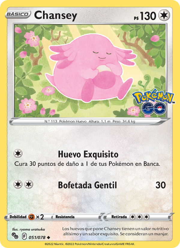 Chansey 051 — Pokémon GO (Spanish Pokémon TCG card)