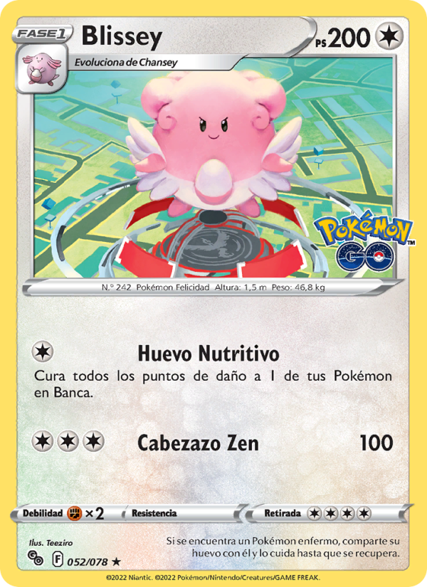 Blissey 052 — Pokémon GO (Spanish Pokémon TCG card)