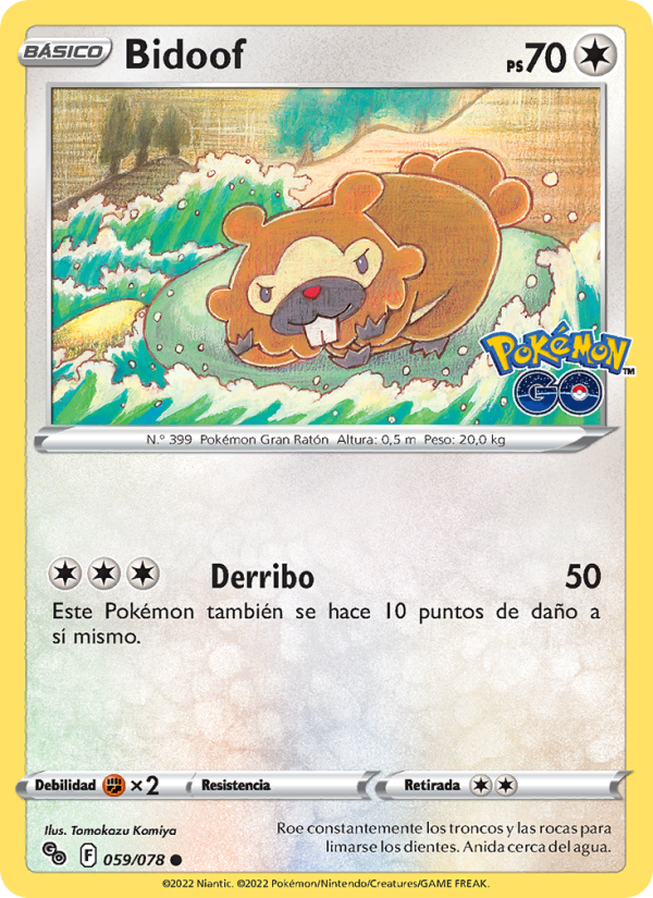 Bidoof 059 — Pokémon GO (Spanish Pokémon TCG card)