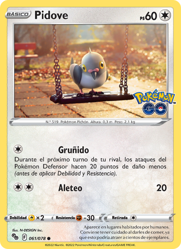 Pidove 061 — Pokémon GO (Spanish Pokémon TCG card)