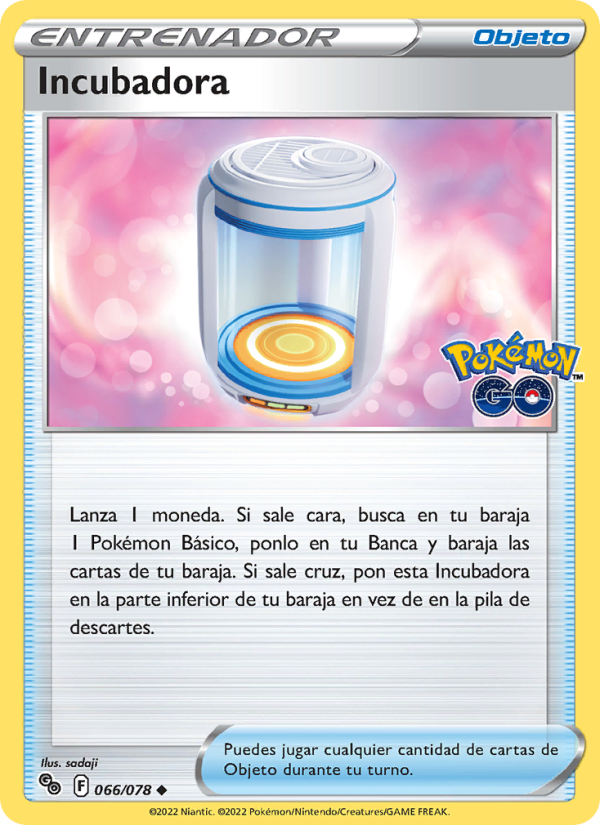 Incubadora 066 — Pokémon GO (Spanish Pokémon TCG card)