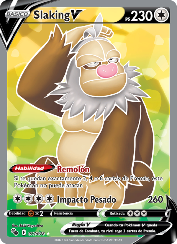 Slaking V 077 — Pokémon GO (Spanish Pokémon TCG card)