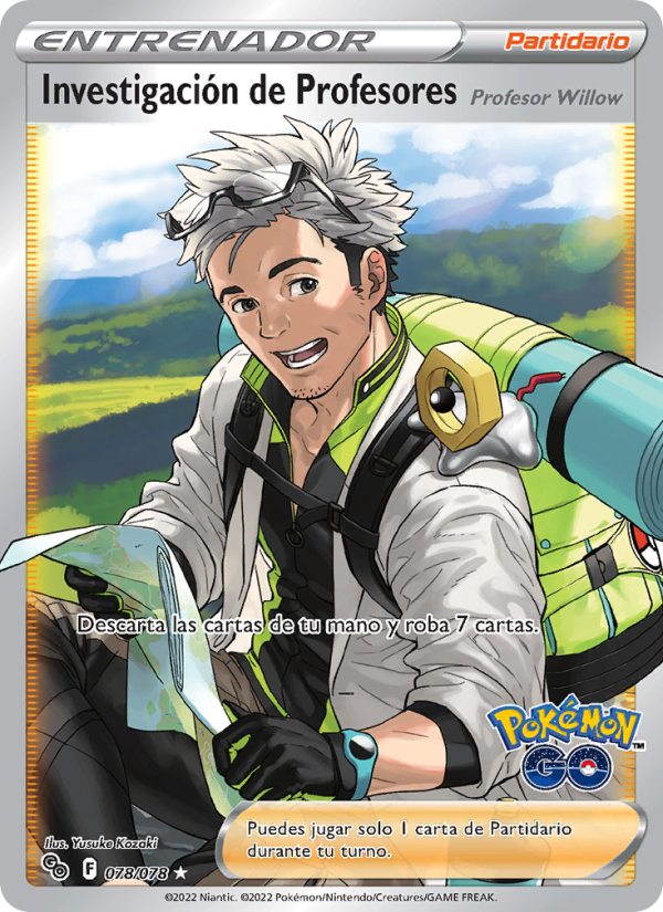 Investigación de Profesores 078 — Pokémon GO (Spanish Pokémon TCG card)