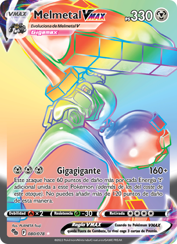 Melmetal VMAX 080 — Pokémon GO (Spanish Pokémon TCG card)