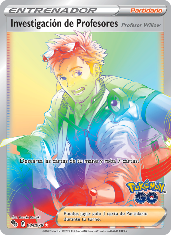 Investigación de Profesores 084 — Pokémon GO (Spanish Pokémon TCG card)