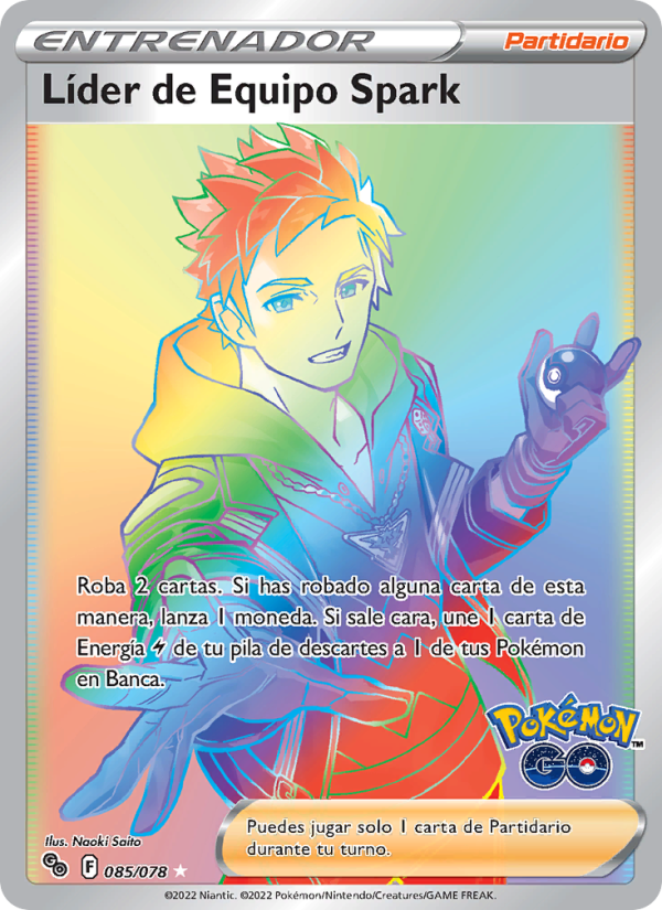 Líder de Equipo Spark 085 — Pokémon GO (Spanish Pokémon TCG card)