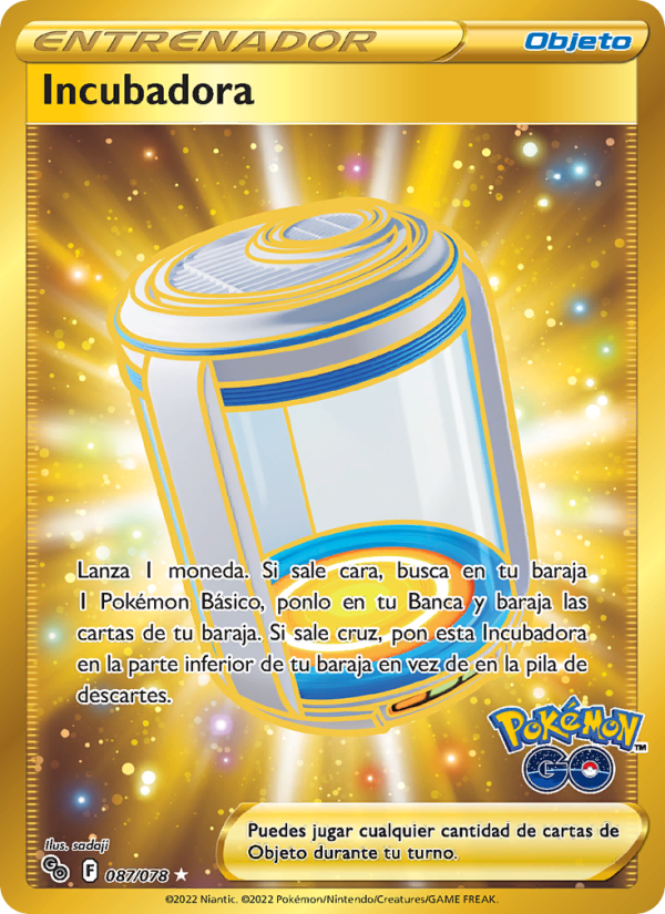 Incubadora 087 — Pokémon GO (Spanish Pokémon TCG card)