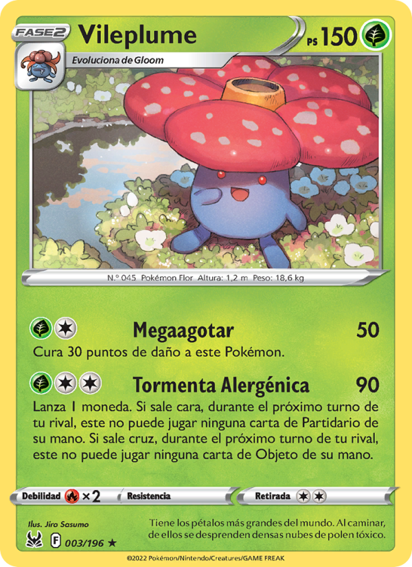 Vileplume 003 — Lost Origin (Spanish Pokémon TCG card)