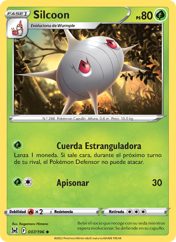 Silcoon 007 — Lost Origin (Spanish Pokémon TCG card)