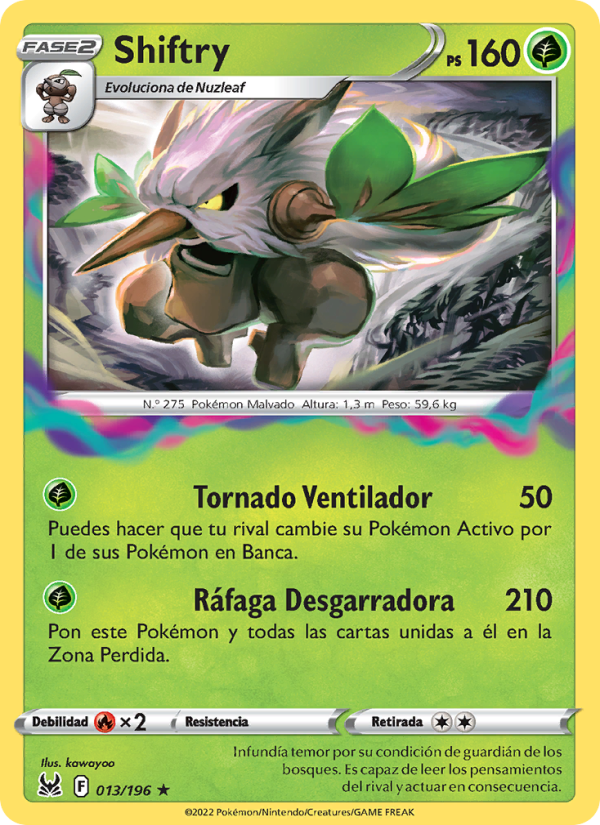 Shiftry 013 — Lost Origin (Spanish Pokémon TCG card)