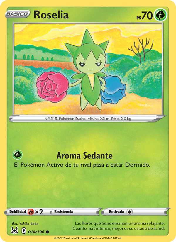 Roselia 014 — Lost Origin (Spanish Pokémon TCG card)