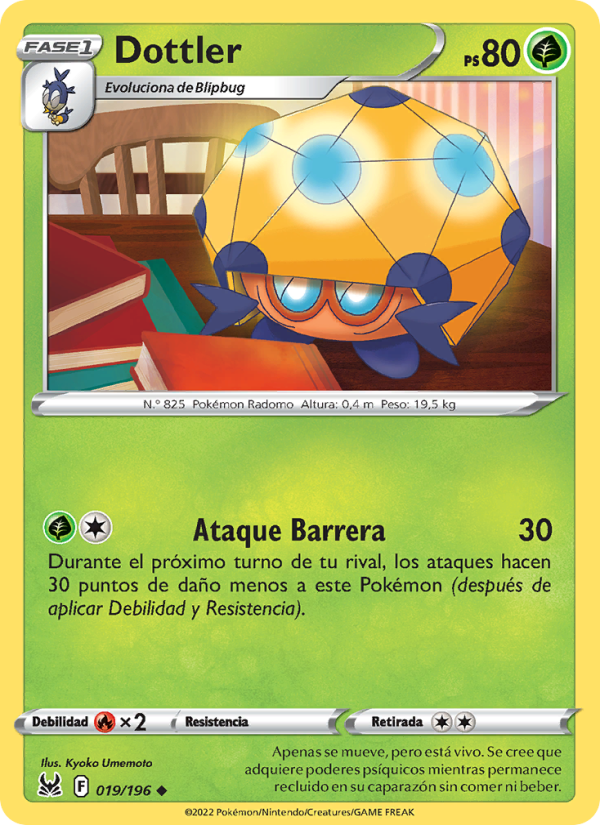 Dottler 019 — Lost Origin (Spanish Pokémon TCG card)