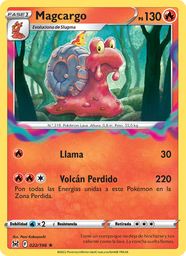 Magcargo 022 — Lost Origin (Spanish Pokémon TCG card)