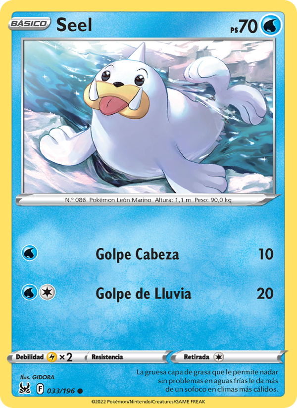 Seel 033 — Lost Origin (Spanish Pokémon TCG card)
