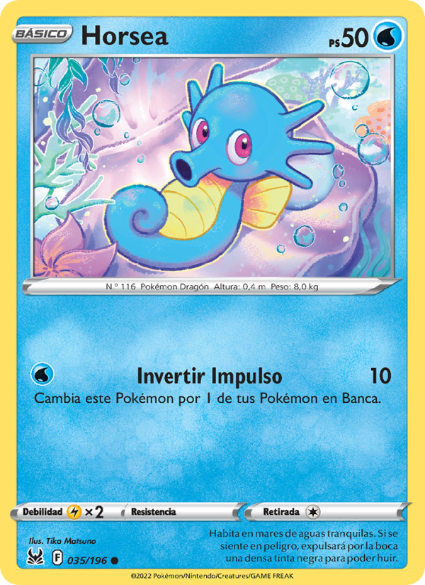 Horsea 035 — Lost Origin (Spanish Pokémon TCG card)