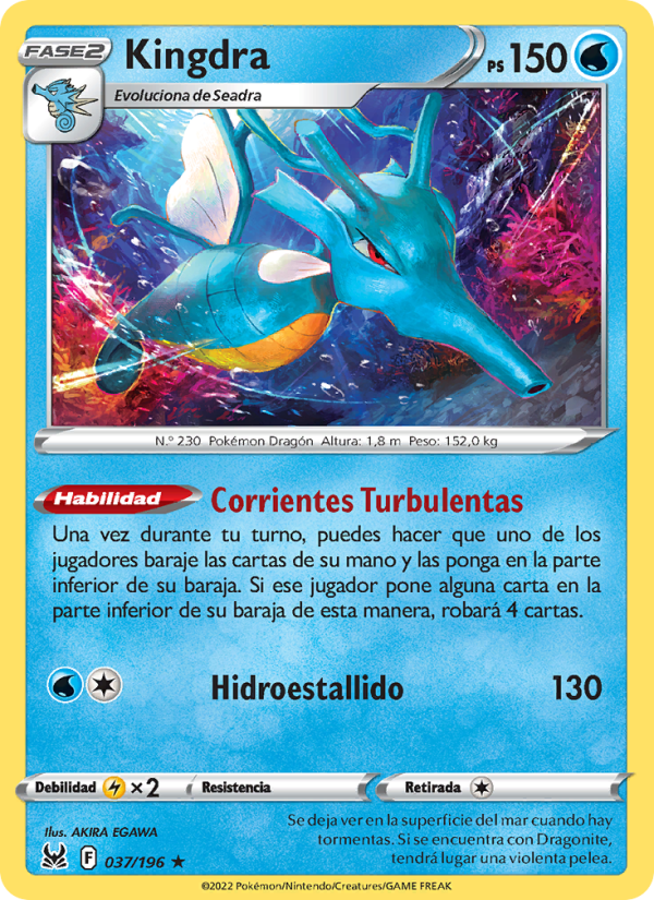 Kingdra 037 — Lost Origin (Spanish Pokémon TCG card)