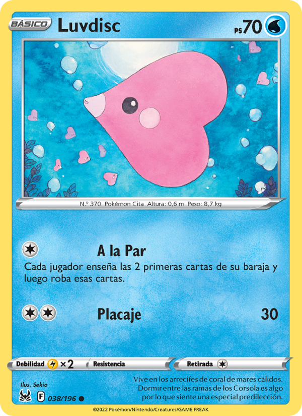 Luvdisc 038 — Lost Origin (Spanish Pokémon TCG card)