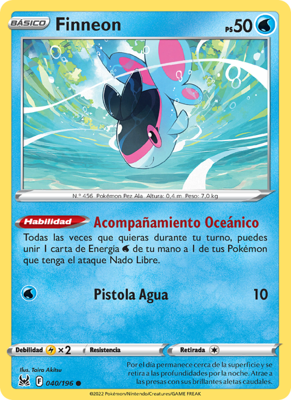 Finneon 040 — Lost Origin (Spanish Pokémon TCG card)