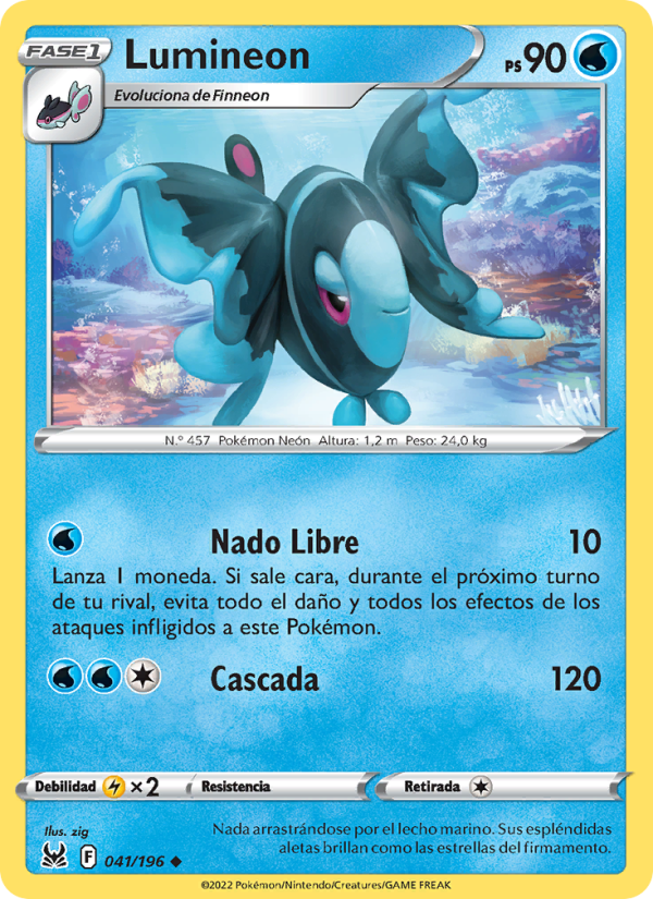 Lumineon 041 — Lost Origin (Spanish Pokémon TCG card)