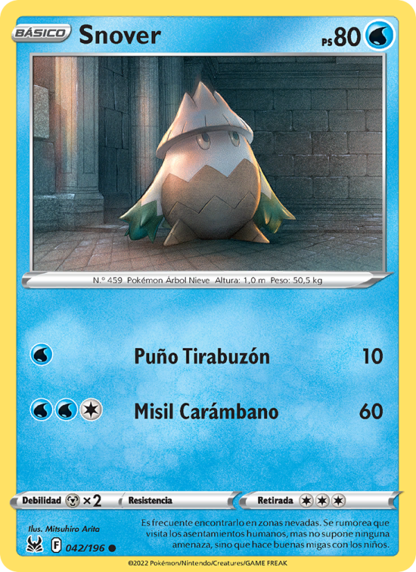 Snover 042 — Lost Origin (Spanish Pokémon TCG card)
