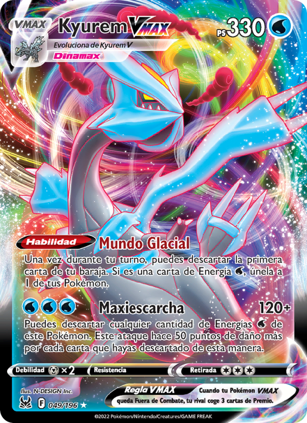 Kyurem VMAX 049 — Lost Origin (Spanish Pokémon TCG card)