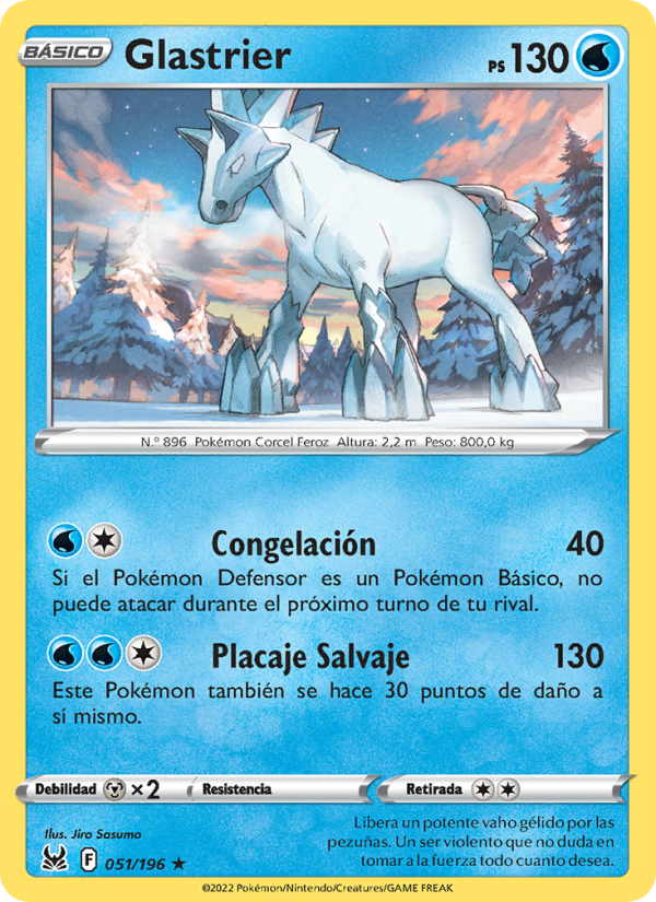 Glastrier 051 — Lost Origin (Spanish Pokémon TCG card)