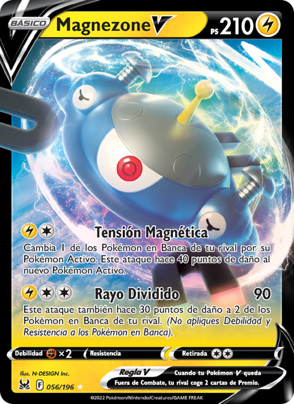 Magnezone V 056 — Lost Origin (Spanish Pokémon TCG card)