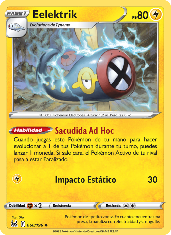 Eelektrik 060 — Lost Origin (Spanish Pokémon TCG card)