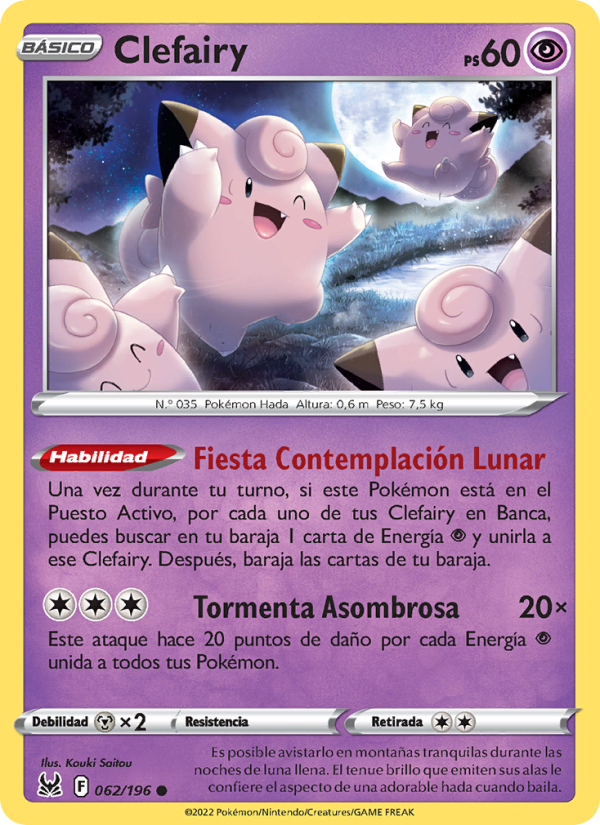 Clefairy 062 — Lost Origin (Spanish Pokémon TCG card)