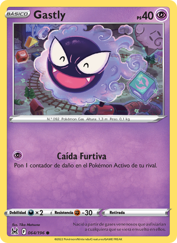 Gastly 064 — Lost Origin (Spanish Pokémon TCG card)