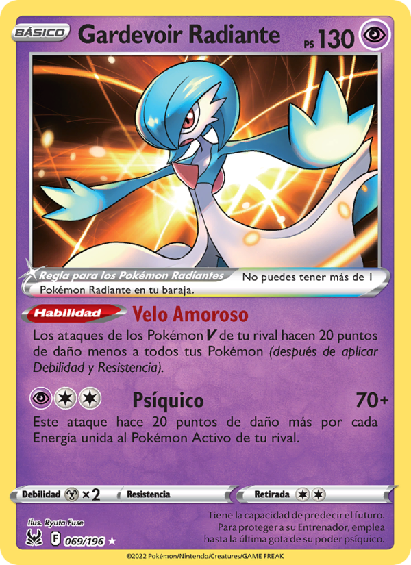 Gardevoir Radiante 069 — Lost Origin (Spanish Pokémon TCG card)