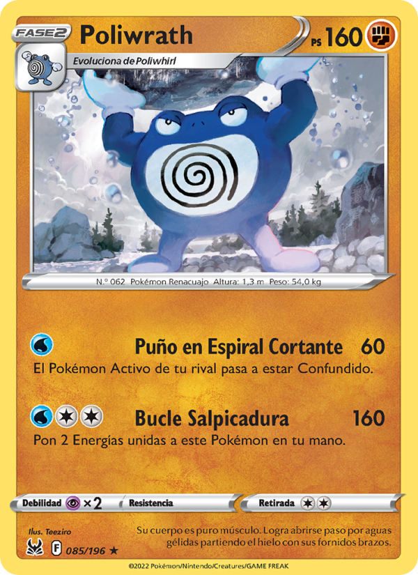 Poliwrath 085 — Lost Origin (Spanish Pokémon TCG card)