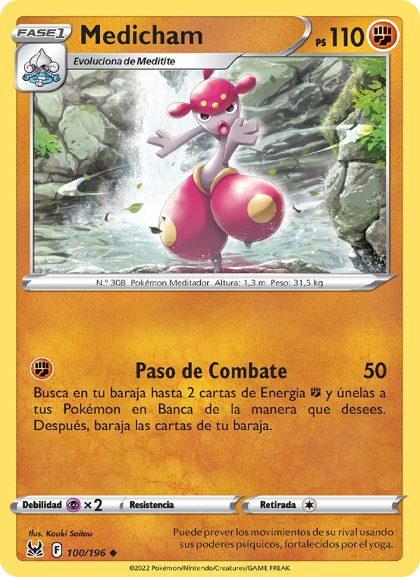 Medicham 100 — Lost Origin (Spanish Pokémon TCG card)