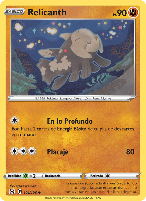 Relicanth 101 — Lost Origin (Spanish Pokémon TCG card)