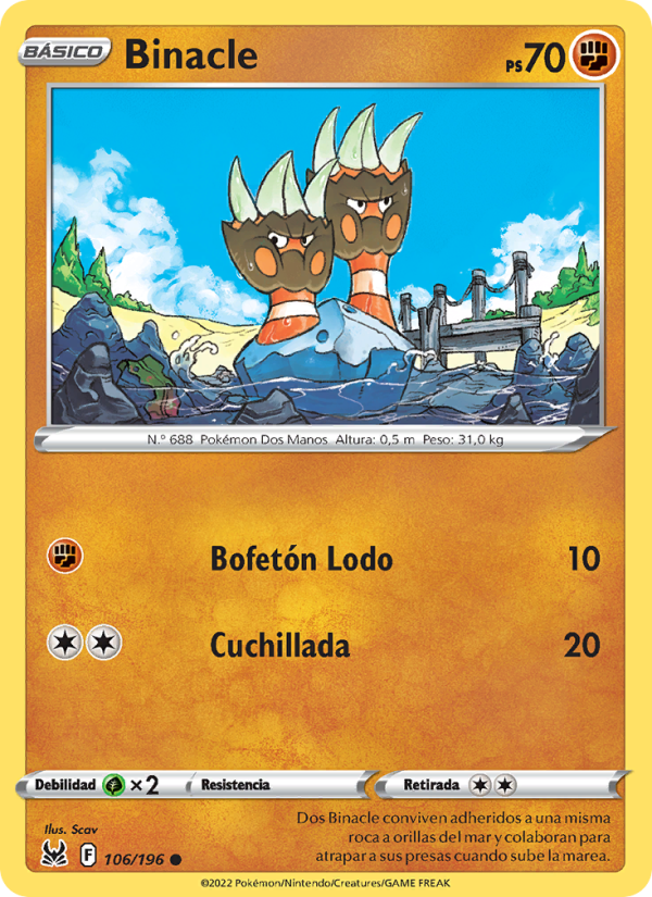 Binacle 106 — Lost Origin (Spanish Pokémon TCG card)